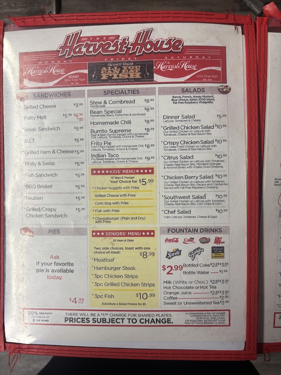 Harvest House Restaurant Menu - Image 4