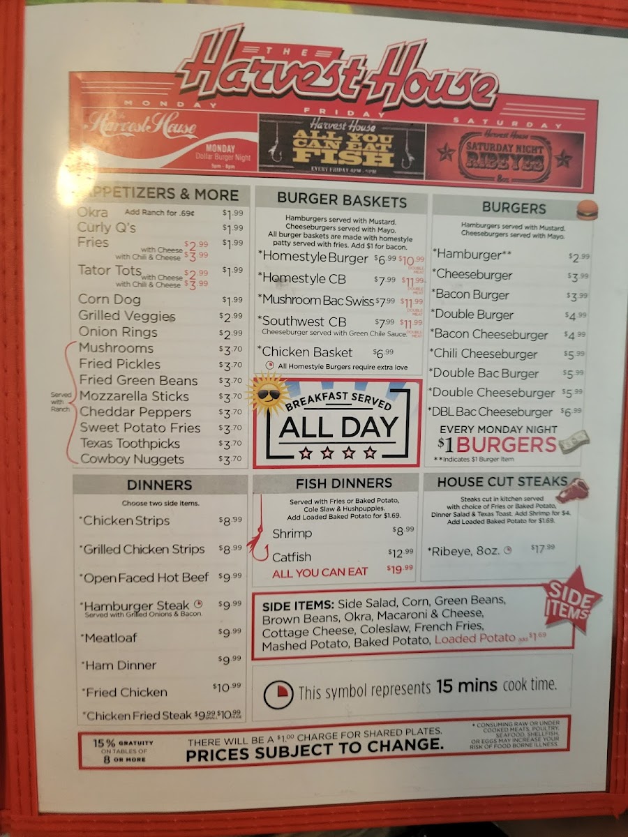 Harvest House Restaurant Menu - Image 5