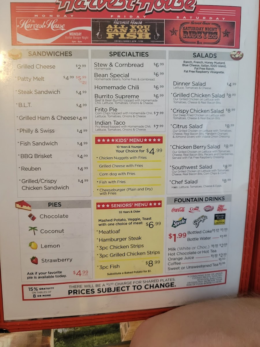 Harvest House Restaurant Menu - Image 6